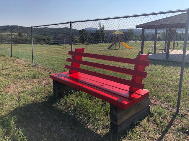 What a great bench at the tennis courts!